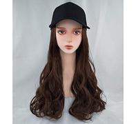 Charming Synthetic Wig Female Ladies High Temperature Fluffy European Popular Realistic Natural Chemical Fiber Baseball Cap Gradient Long Curly Hair - C(B)