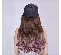 Charming Synthetic Wig Female Role Playing Ladies High Temperature Fluffy Realistic Natural Chemical Fiber Black Baseball Cap Gradient Long Hair - B(E)