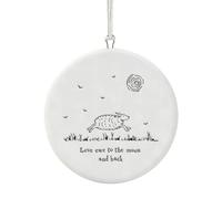 Charming White Porcelain Sheep Hanger - Delightful 'Friends Like Ewe' Hanging Decoration for All Occasions