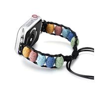 CHARMINGO Beaded Bracelet Compatible with Apple Watch Band 38mm 40mm 41mm for Women, Colorful Lava Stone Healing Bracelet for iWatch Band SE Series 10 9 8 7 6 5 4 3 2 1 Ultra 2 - Colorful