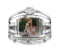 CHARMINGO Bohemian Leather Band Compatible with Apple Watch Bands for Women Men 38mm 40mm 41mm 42mm 44mm 45mm 46mm 49mm - Multilayer Dress Band for Apple Watch