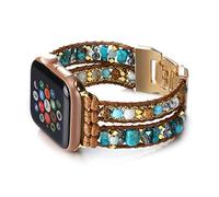 CHARMINGO Boho-Lederarmband, kompatibel mit Apple Watch, Perlenarmband für Damen und Herren, 38 mm/40 mm/41 mm, mehrschichtiges Apple-Watch-Armband für iWatch-Armband, Serie 8, 7, 6, 5, 2, 1 SE Ultra