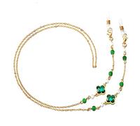 CHARMINGO Four-leaf Eyeglasses Chain Mask Chain for Women Sunglass Reading Chains Holder Glasses Strap Eyewear Chain Cord, Green