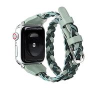 CHARMINGO Leather Double Wrap band Compatible with Apple Watch Band Bracelet 38mm/40mm/41mm Women, Boho Braided Jasper Stone Watch Strap for iWatch Band Series Ultra 10 9 8 7 6 5 4 3 2 1 SE Ultra 2 -