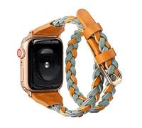 CHARMINGO Leather Double Wrap band Compatible with Apple Watch Band Bracelet 38mm/40mm/41mm Women, Boho Braided Jasper Stone Watch Strap for iWatch Band Series Ultra 10 9 8 7 6 5 4 3 2 1 SE Ultra 2 -