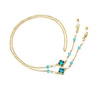 CHARMINGO Mask Lanyard Chain Eyeglasses Chain for Women Four-leaf Sunglass Reading Glasses Chains Holder Strap Eyewear Cord, Blue, 29inch