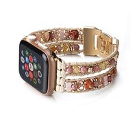 CHARMINGO Multi-layer Bohemian Style Beaded Leather Watch Band 38mm/40mm/41mm, 42mm/44mm/45mm/49mm, Compatible with Apple Watch Series 9 8 7 6 5 4 3 2 1/SE Ultra 2, 38mm/40mm/41mm, Leather, No.
