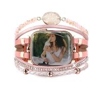 CHARMINGO Multilayer Leather Watch Strap Compatible with Apple Watch Series 10/9/8/7/6/5/4/3/2/1/SE, 38mm/40mm/41mm/42mm/44mm/45mm/49mm, Unisex, 42mm/44mm/45mm/46mm/49mm, Leather, Without gemstones