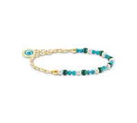 Thomas Sabo Charm Club Charmista Charm Club Charmista Multicoloured Gold Plated Simulated Malachite Bracelet A2130-140-7 - Size 17 cm - Sterling Silver / Gold Plated / Simulated Malachite
