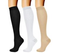 CHARMKING Compression Socks for Women & Men Circulation (3 Pairs) 15-20 mmHg is Best Athletic for Running, Flight Travel, Support, Cycling, Pregnant
