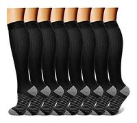 CHARMKING Compression Socks for Women & Men Circulation 8 Pairs 15-20 mmHg is Best Support for Athletic Running Cycling - - S-M