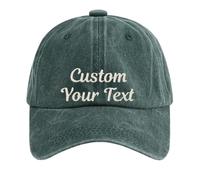 CHARMMYFASHION Personalised Baseball Cap for Women Men with Embroidery Text Washed Cotton Adjustable, Unisex, Vintage Style, Custom Hat Dad Mam Gift