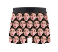CHARMMYFASHION Personalised Boxer for Men Underwear,Custom Photo Face Boxer Briefs,Personalised Face Boxers with Photo for Boyfriend Husband,Dad,Birthday/Valentines Day Gifts (Face Boxes)