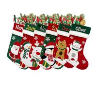 CHARMMYFASHION Personalised Christmas Stocking Embroidered Name -Large 18.5inch,3D Design for Snowman,Santa,Reindeer,Custom Christmas Stocking Dog, Fireplace Xmas Decorations