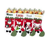 CHARMMYFASHION Personalised Christmas Stocking-Embroidered Name,Large 18.5inch,Cute 3D Pattern Design Snowman,Santa,Custom Christmas Stocking, Christmas Fireplace Xmas Decorations