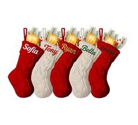 CHARMMYFASHION Personalised Mini Christmas Stockings with Embroidered Name & Letters,Custom Knit Christmas Stocking for Baby Kids Family,9" Small Xmas Stockings for Fireplace Decor Gifts