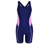 Charmo Athletic Girl's One Piece Swimsuit Bathing Suit Pro for Practice Navy/Pink 13-14 Year
