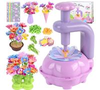 Charmofun Flower Market Toy, Craft Set for Girls 5 6 7 8 Years, DIY Construction Toys Flowers, Gift Toys for Kids Birthday Mother's Day (MAIN)