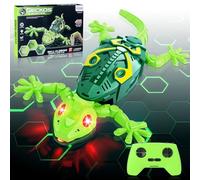 Charmofun Gecko Wall Speedster, Remote Controlled Gecko on the Wall Toy, with Luminous LED Eyes, Realistic Movements, Interactive Robot Toy Gift for Children from 3 Years (Green)