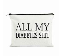 Charmoly All My Diabetes Shit Funny Diabetic Travel Bag Pouch Personalized Gift for Diabetic Emergency Supply Bag for Grandma Grandpa Mom Dad Sister Brother for Birthday Christmas Gifts