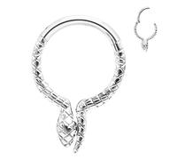CHARMONLINE G23 Titanium Septum Rings 16G Butterfly,Leaf,Snake Septum Nose Ring Daith Piercing Jewelry Conch Helix Earring Cartilage Earring for Women Men, 16G US, Titanium, cubic zirconia