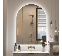 CHARMOR 24x32 Inch Arched LED Bathroom Mirror with Backlit, Dimmable Lighted Illuminated Mirror, Anti-Fog, 3 Colors, Memory, Shatter-Proof, ETL Listed