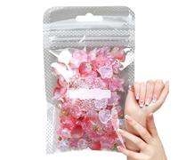 Charms - 100X Cute Nail Bunny and Strawberry Bow for Use with Manicure and Designs | Tiny Embellishments for Daily Commuting, Dating, Events, Reusable Decoration