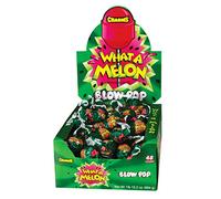 Charms Blow Pop Lollipops - Individually Wrapped Dual Candy and Gum Suckers - Peanut Free, Gluten Free - Bulk Treat for Kids and Adults - What-A-Melon, 48 Count (Pack of 1)