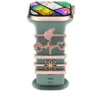 Charms for Apple Watch Straps 44mm 40mm 41mm 38mm 45mm 42mm,Shiny Decorative Ring Loops for iWatch series 8 7 6 5 4 3 Galaxy watch 5 Galaxy watch 4 Women watch Accessories