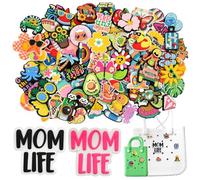 Charms for Bogs Bag, 100Pcs Random Cute Bogg Bag Accessories DIY Colorful Beach Bags Charms Bulk for Women Girls Funny Bags Decoration Charm for Summer Beach Small Tote Handbag Ocean Party Favor gifts