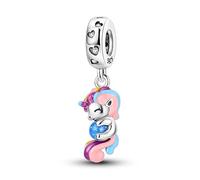 Charms for Bracelets and Necklaces Cute Cat Dog Elephant Animal Family Beads Dangle Pendants Jewelry Presents for Women Girls, the Little Girl and the Palette,
