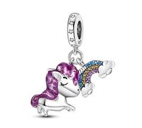 Charms for Bracelets and Necklaces Cute Cat Dog Elephant Animal Family Beads Dangle Pendants Jewelry Presents for Women Girls, the Little Girl and the Palette,