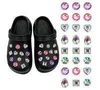 Charms for Crocs, 24PCS Crystal Diamond Shoe Charms, Charms Compatible with Croc for Adults & Kids, Bling Rhinestone Accessories, DIY Shoe Decorations for Girls