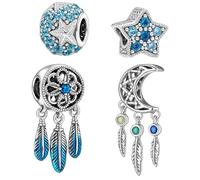 Charms for Pandora Bracelet, 4 Piece Set, Elegant Dangle Pendants for Women and Girls, Perfect for Custom Jewelry and Gift Giving, Compatible with Most Charm Bracelets