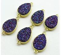 Charms Natural Stone 18mm Quartz Crystal Aventurine Donut Charm Pendant for DIY Jewelry Making Necklace Accessories for Men Woman 24pcs