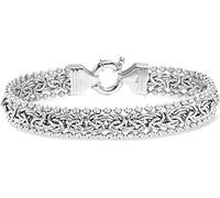 Charmsy 925 Sterling Silver Classic Byzantine Bracelet for Women | Handmade Italian Beaded Byzantine Mesh Link Chain Bracelet 7 Inches