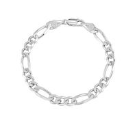 Charmsy 925 Sterling Silver Classic Solid 925 Sterling Silver Figaro Chain Bracelet for Men | Italian 4mm Diamond-Cut Figaro Link Chain Bracelets 8.5 Inches