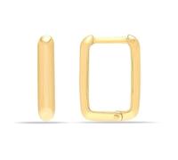 Charmsy 925 Sterling Silver Elegant 18K Gold-Plated 925 Sterling Silver Plain Ovate Huggies Hoop Earrings for Women Teen | Lightweight Silver Earrings Jewellery Gift for Women