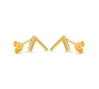 Charmsy 925 Sterling Silver Elegant 925 Sterling Silver 14K Gold Plated Open Arrow Stud Earring Small Lightweight Minimalist Retro V-shaped Chevron Stud Earrings for Teens 7 MM