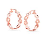 Charmsy 925 Sterling Silver Elegant 925 Sterling Silver 14K Rose Gold Plated Small Hoop Earrings for Women Teen | Click-Top Hypoallergenic Lightweight Hoops Earring