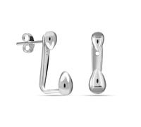 Charmsy 925 Sterling Silver Elegant 925 Sterling Silver Drop Earrings | Detachable Dual Stud Earrings | Punk Earring Studs for Women 20 MM | Lightweight Silver Earrings Jewellery Gift for Women