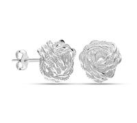 Charmsy 925 Sterling Silver Elegant Women's 925 Sterling Silver Love-Knot Stud Earring | Twisted Love Knot Stud Earrings for Women 12MM | Lightweight Silver Earrings Jewellery Gift for Women