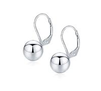 Charmsy Sterling Silver Jewelry Classic Ball-Post Leverback Earrings for Women 8MM
