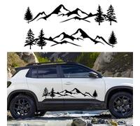 CharmVolax 1 Pair Mountain Tree Car Decals, Waterproof Vinyl Auto Decals Car Bonnet Side Body Stickers Hood Car Window Stickers Decoration for SUV Off-Road Vehicles Jeep Camper RV Truck,Black