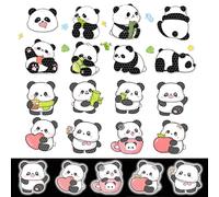 CharmVolax 16PCS Reflective Stickers Cute Pandas Reflective Decals Outdoor Safety Helmet Reflectors Waterproof Warning Reflective Sticker High Night Visibility Stickers for Helmet Bike Car Stroller