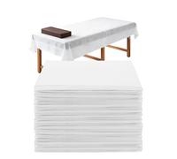 Charmyth 60Pcs Disposable Bed Sheets, 180 x 80 cm Massage Bed Cover Sheet Soft Non-Woven Fabric for Massgae Table Beauty Lash Bed White