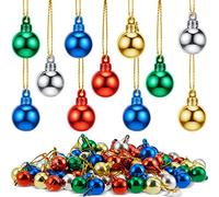 Charniol 150 Pcs Christmas Light Bulb Miniature Christmas Ornaments Hanging Mini Light Beads with Rope for Christmas Party Festival Halloween Decor