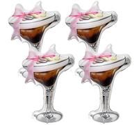 Charnoel 4 Pcs Realistic Giant Martini Glass Balloon Party Decorations 39 x 33.5 Inch Foil Balloons for Bachelorette, Birthday, Hen Party Dirty Martini Theme, Bikinis and Martinis Decorations