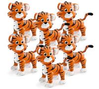 Charnoel 6 Pcs Giant Tiger Balloon 4D Walking Tiger Inflatable Balloons Animal Standing Foil Balloons Birthday Party Supplies for Circus Forest Zoo Wildlife Theme Party Decorations