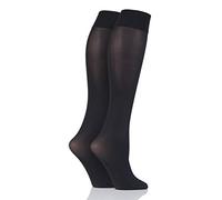 Charnos Women's 40 Denier Opaque Knee Highs Black One Size Hosiery, den